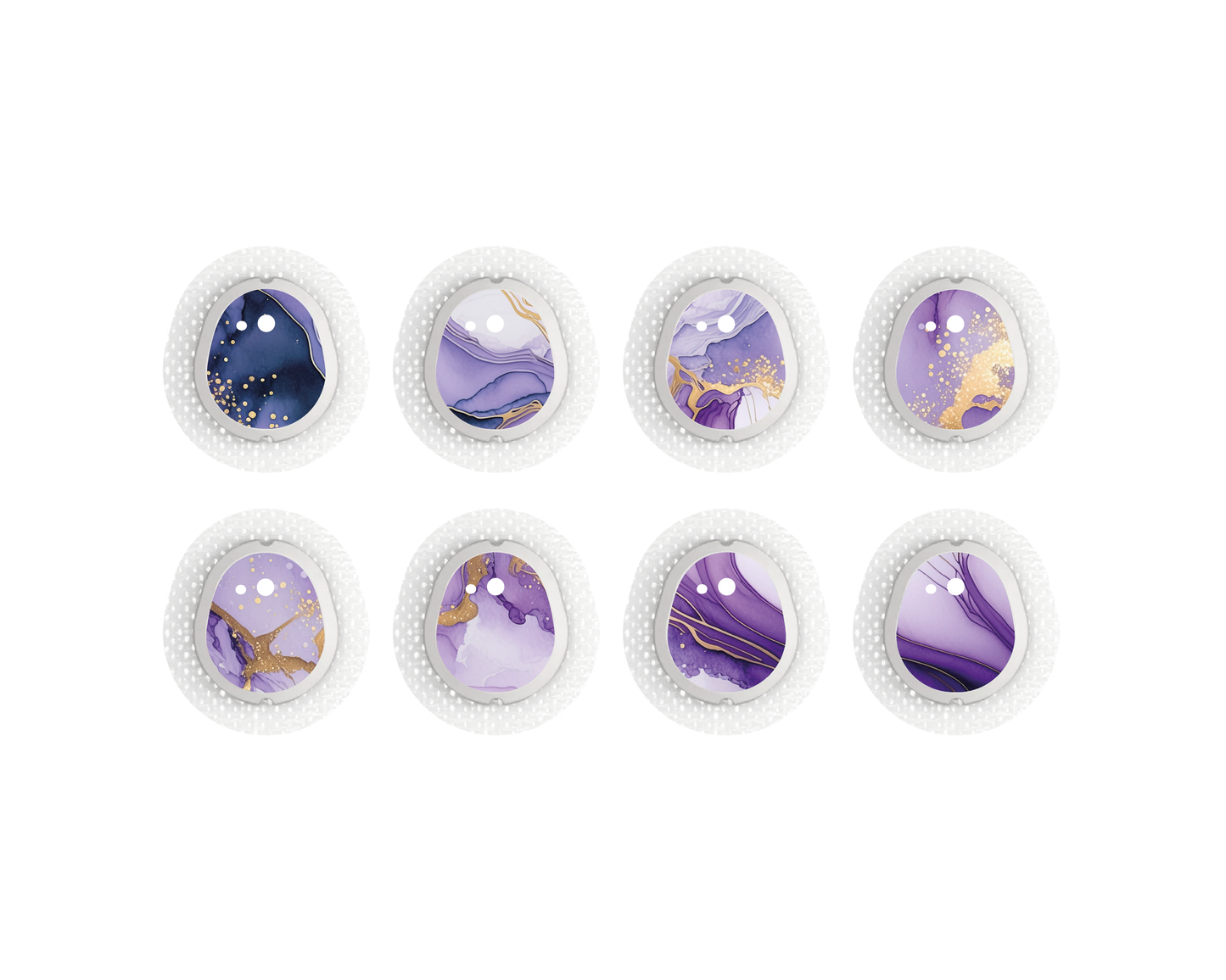 "Purple Flow" - CGM Sensor Stickers for Dexcom, Libre, Medtronic & Medtrum
