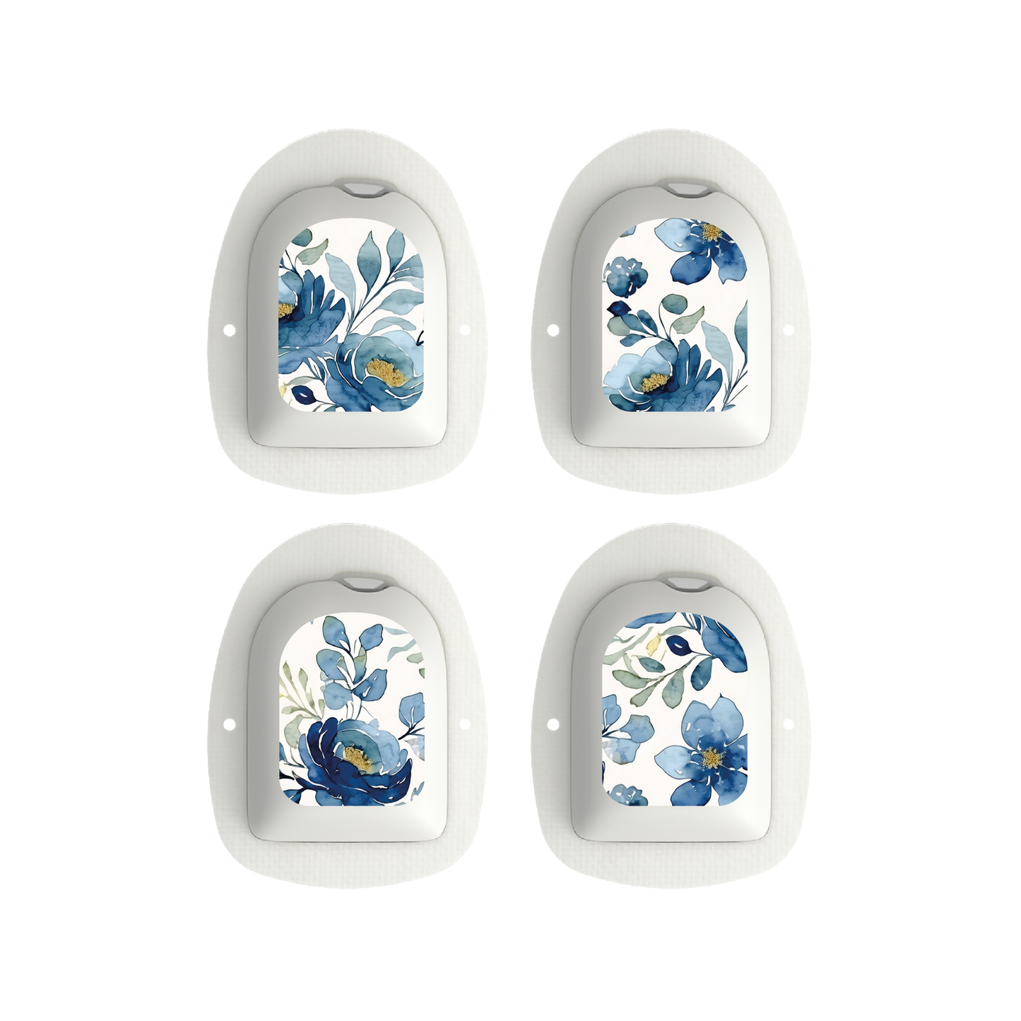 "Blue Blossom" - Omnipod Pod Stickers & Temporary Tattoos