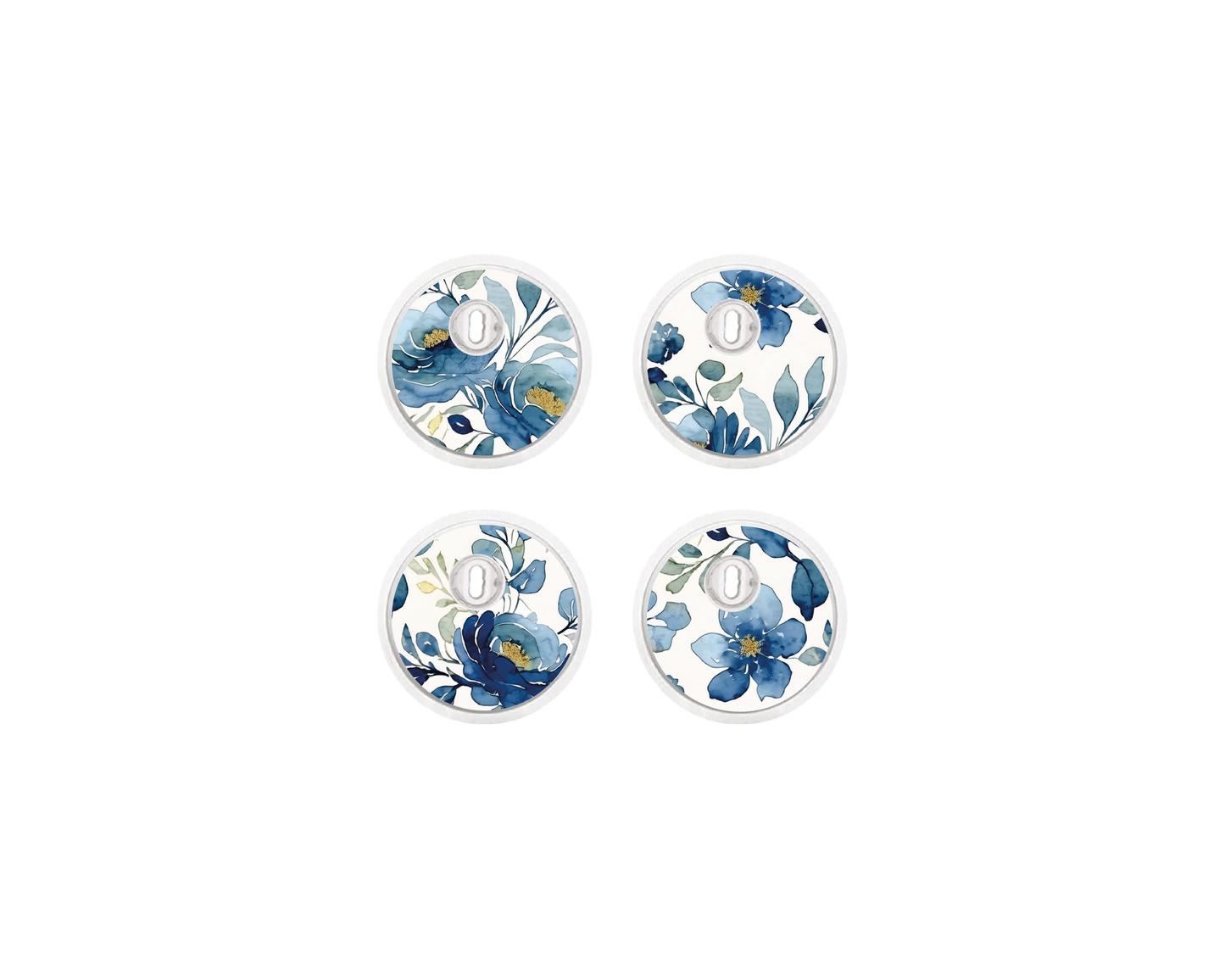 "Blue Blossom" - CGM Sensor Stickers for Dexcom, Libre, Medtronic & Medtrum