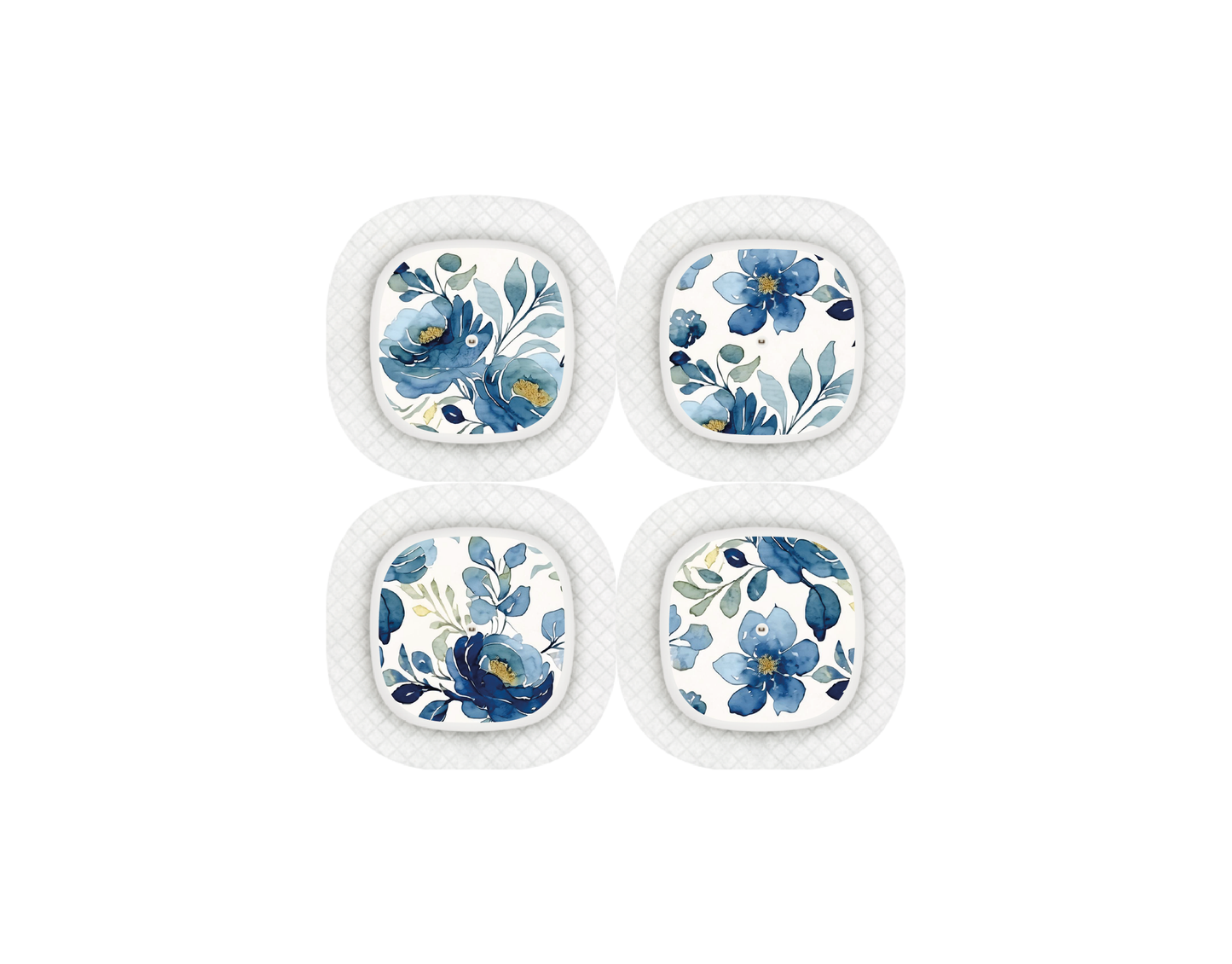 "Blue Blossom" - CGM Sensor Stickers for Dexcom, Libre, Medtronic & Medtrum