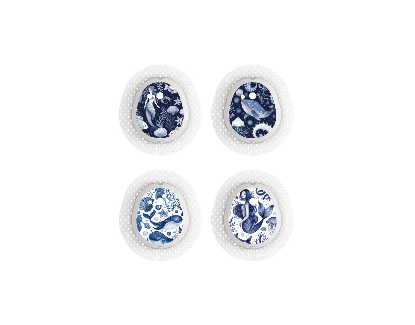 "Blue Mermaid" - CGM Sensor Stickers for Dexcom, Libre, Medtronic & Medtrum