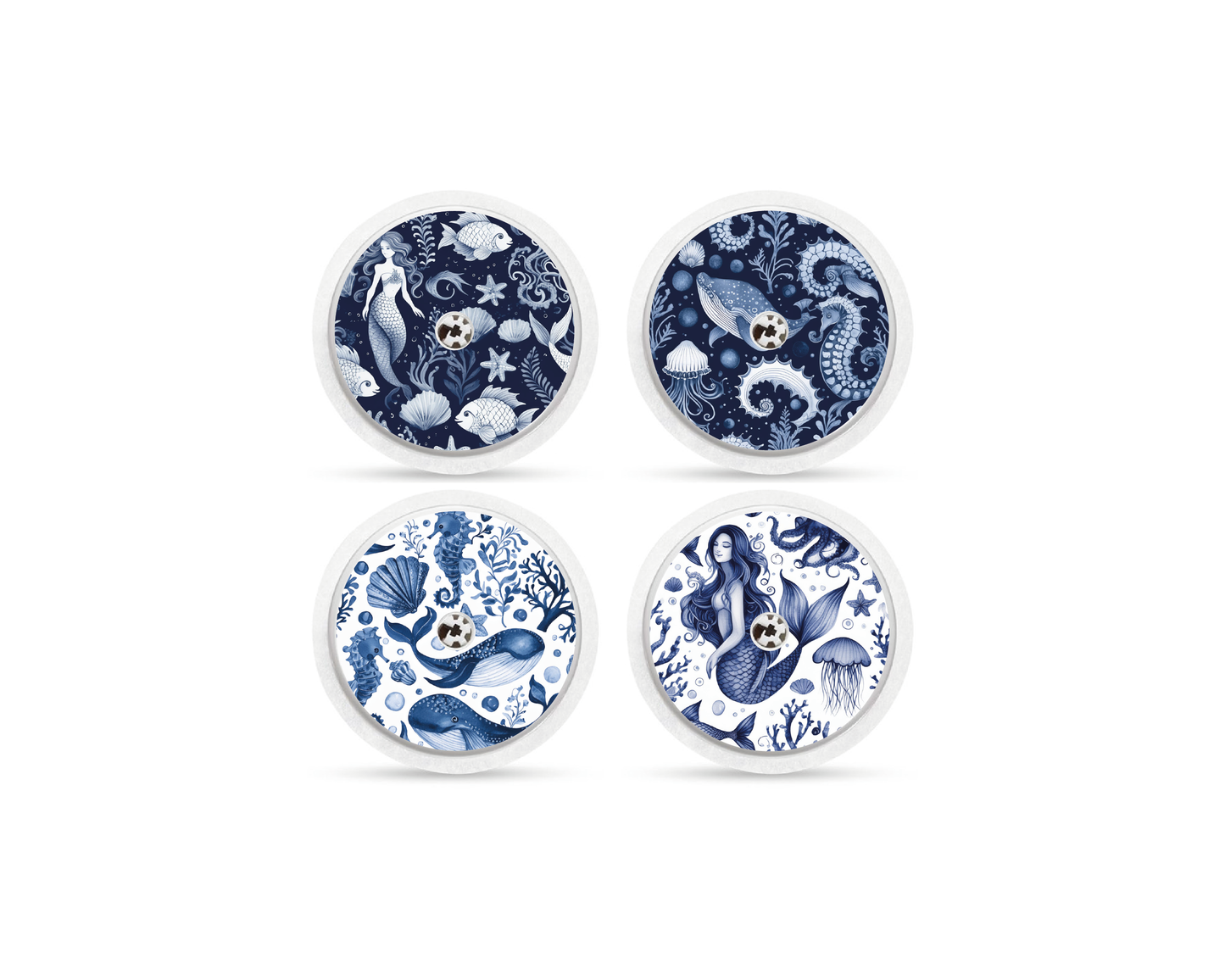 "Blue Mermaid" - CGM Sensor Stickers for Dexcom, Libre, Medtronic & Medtrum