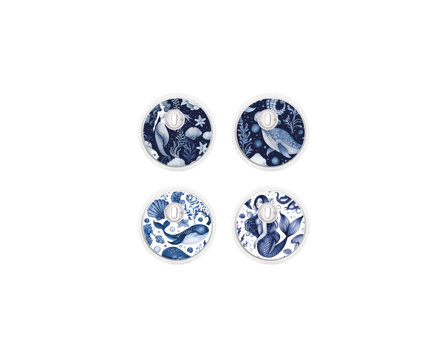 "Blue Mermaid" - CGM Sensor Stickers for Dexcom, Libre, Medtronic & Medtrum