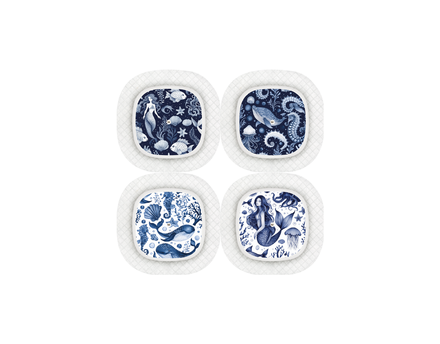 "Blue Mermaid" - CGM Sensor Stickers for Dexcom, Libre, Medtronic & Medtrum