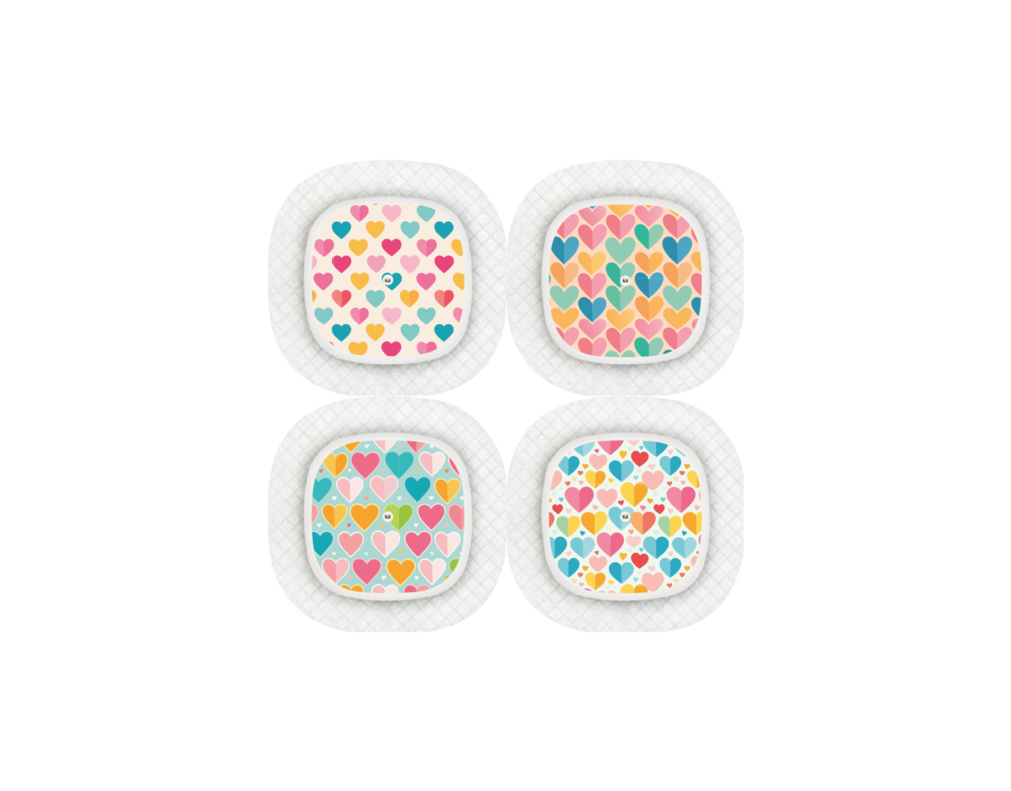 "Colorful Hearts" - CGM Sensor Stickers for Dexcom, Libre, Medtronic & Medtrum