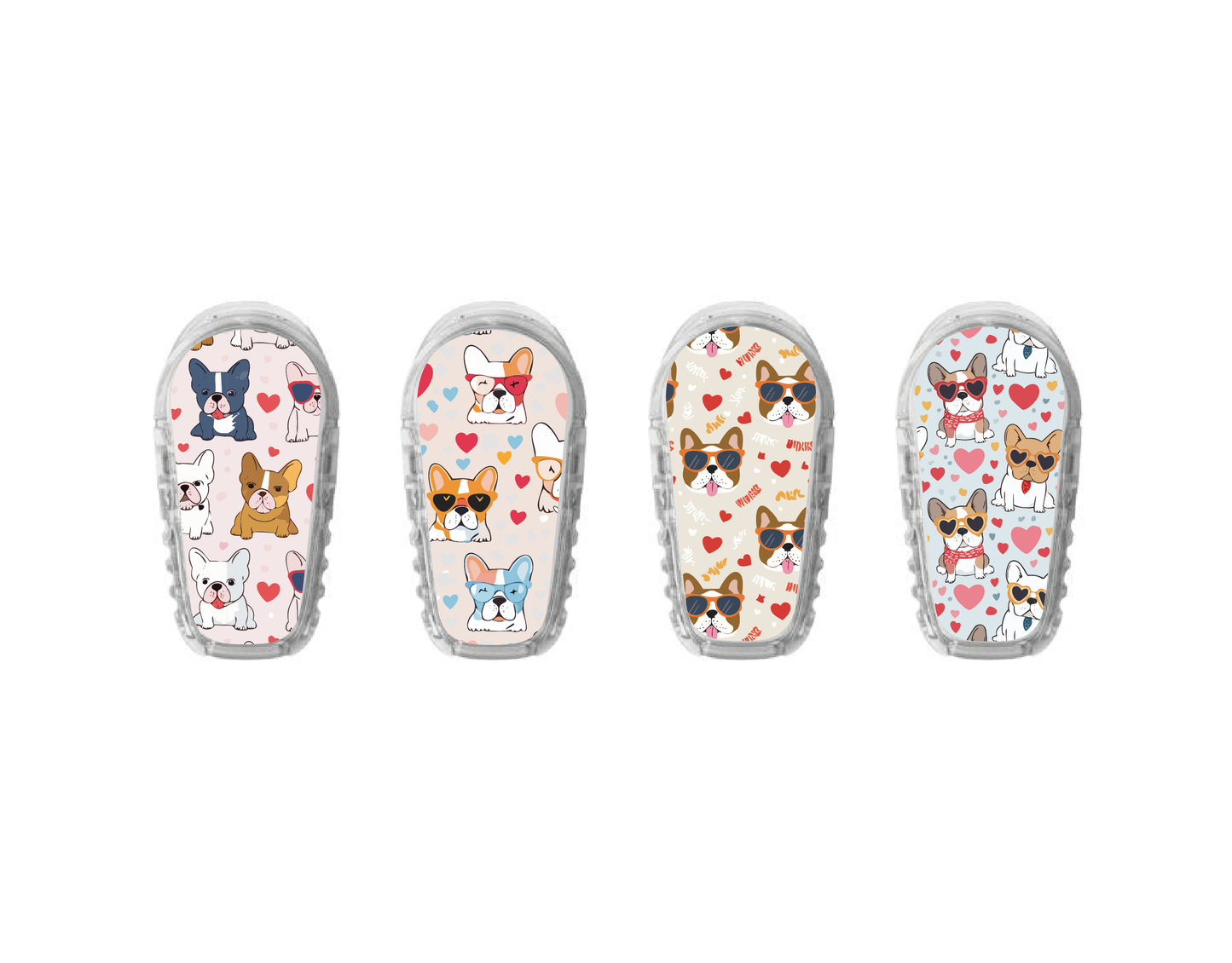 "Frenchie Love" - CGM Sensor Stickers for Dexcom, Libre, Medtronic & Medtrum