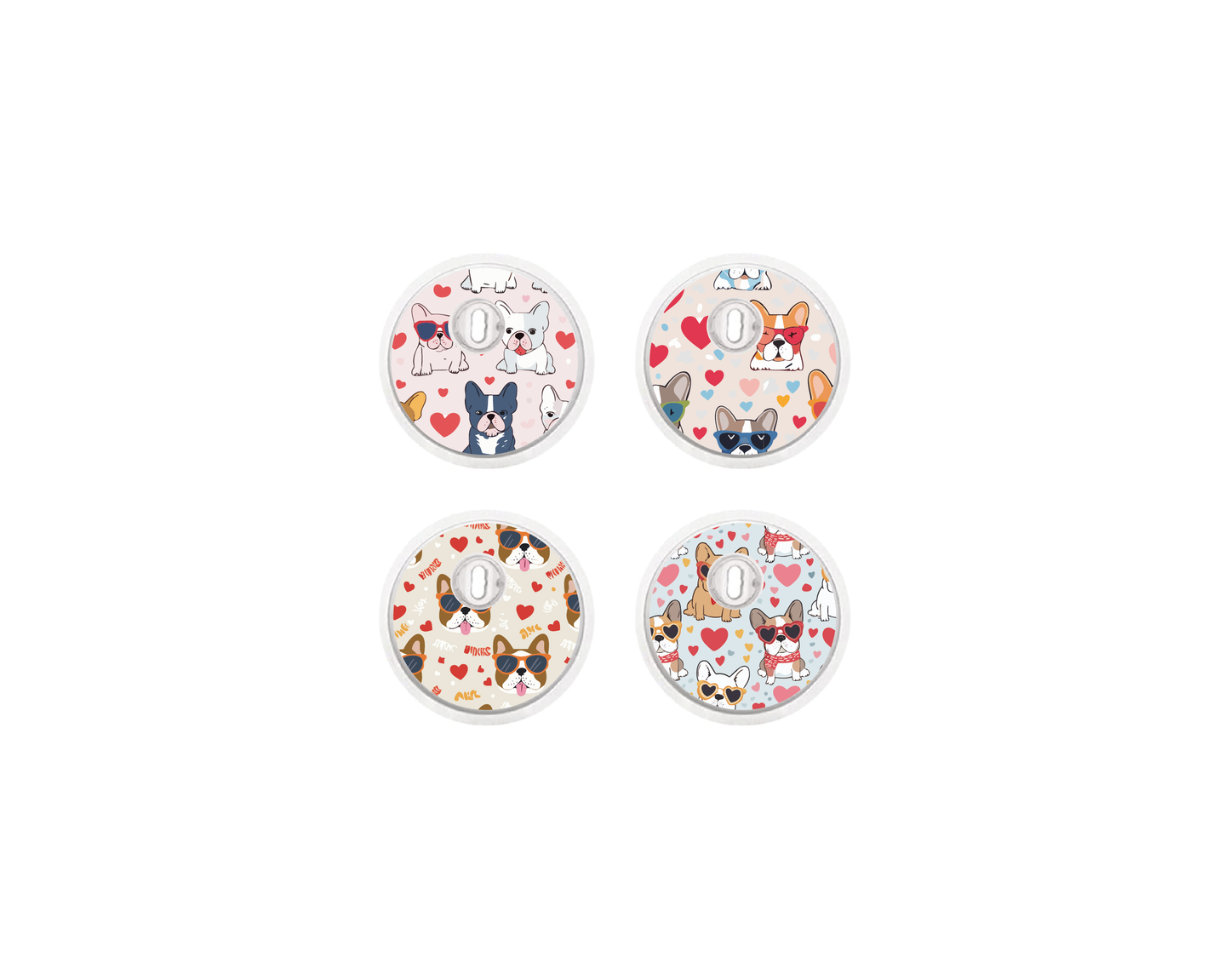 "Frenchie Love" - CGM Sensor Stickers for Dexcom, Libre, Medtronic & Medtrum