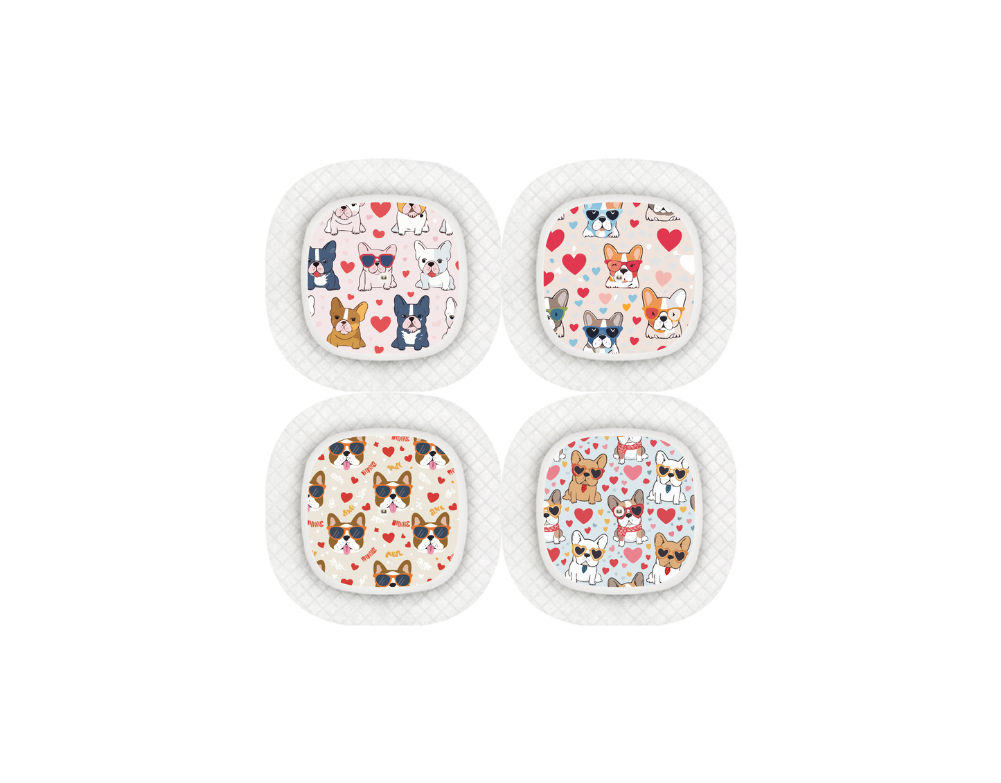 "Frenchie Love" - CGM Sensor Stickers for Dexcom, Libre, Medtronic & Medtrum