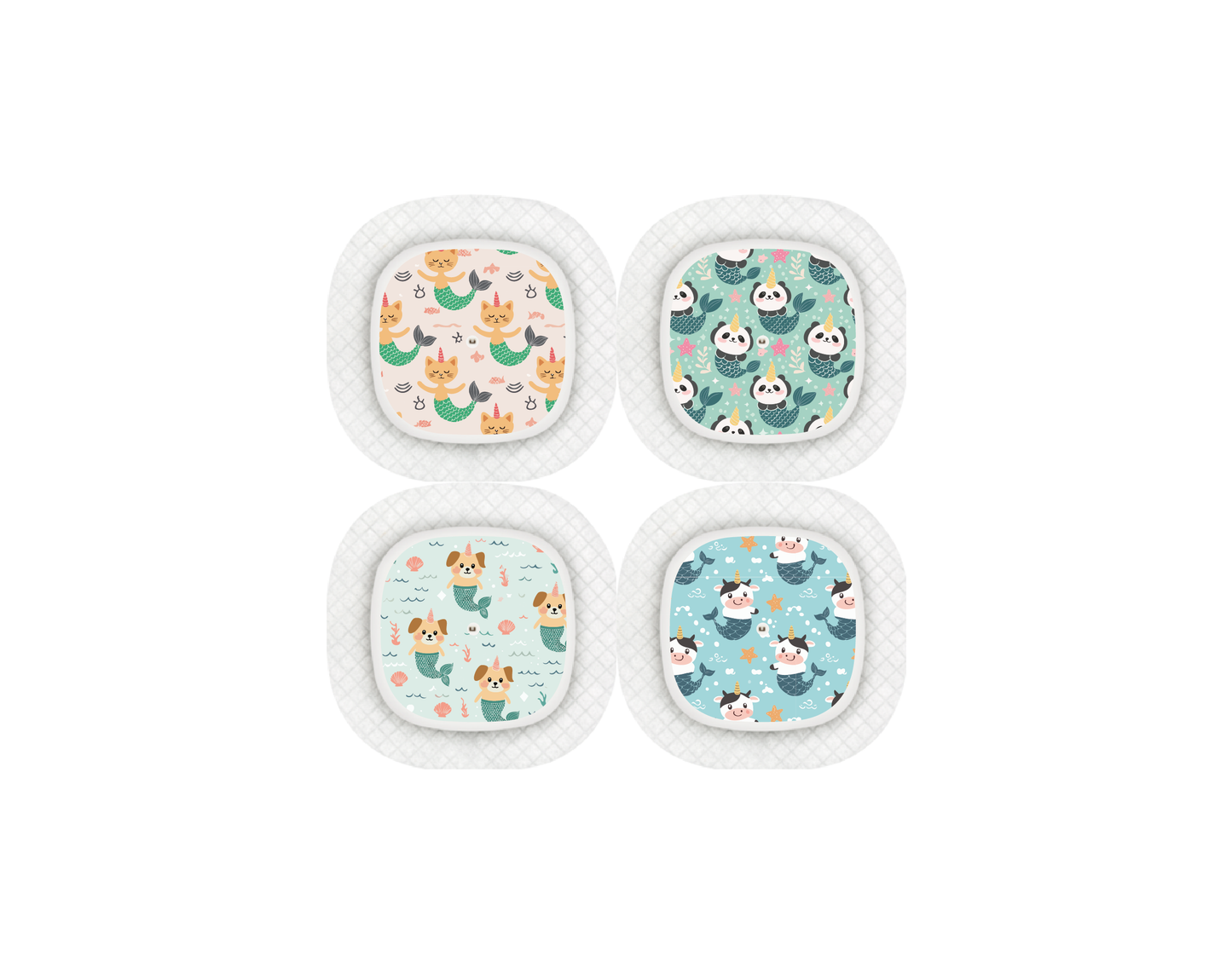 "Mermaid Pals" - CGM Sensor Stickers for Dexcom, Libre, Medtronic & Medtrum
