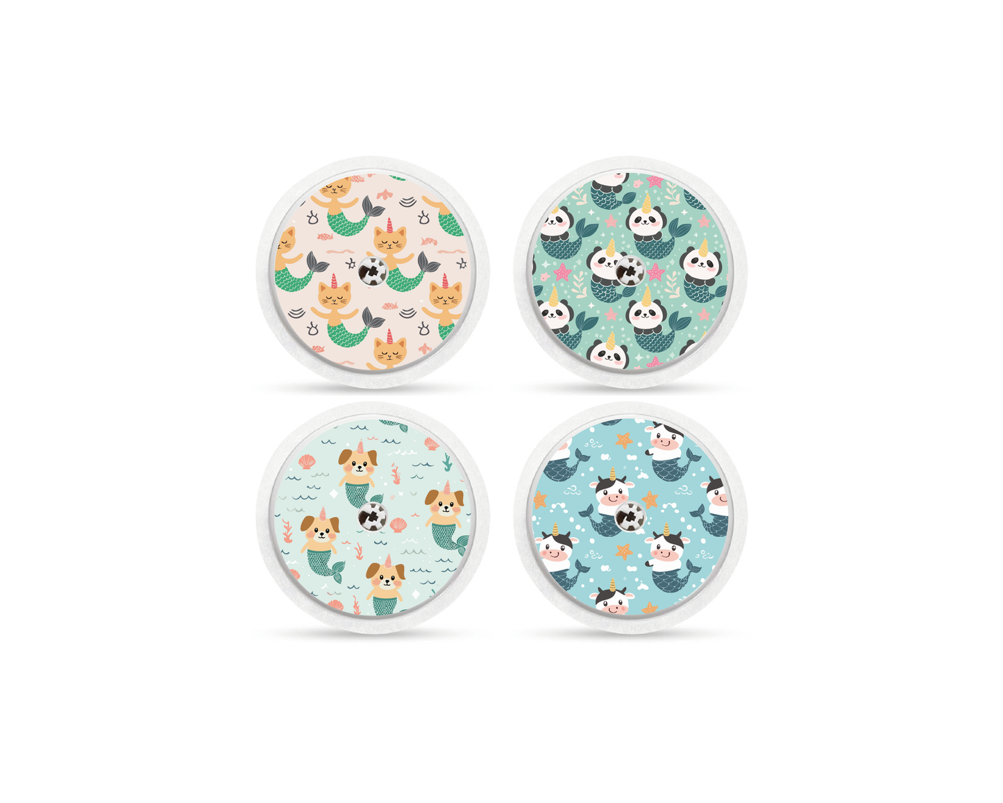 "Mermaid Pals" - CGM Sensor Stickers for Dexcom, Libre, Medtronic & Medtrum