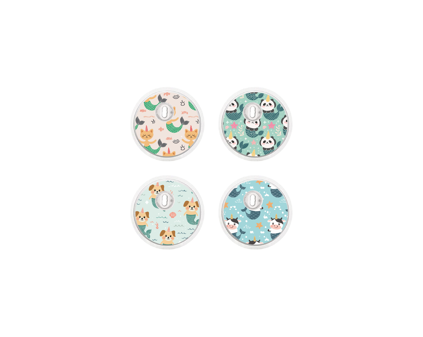 "Mermaid Pals" - CGM Sensor Stickers for Dexcom, Libre, Medtronic & Medtrum