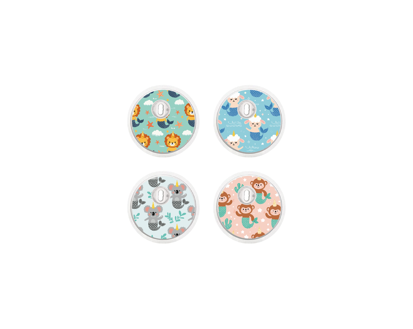 "Mermaid Pals" - CGM Sensor Stickers for Dexcom, Libre, Medtronic & Medtrum