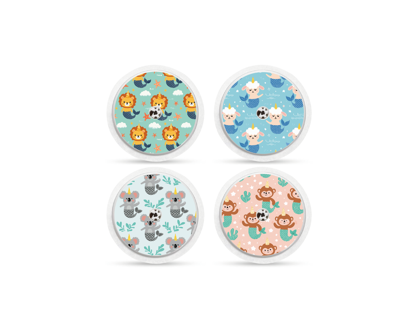 "Mermaid Pals" - CGM Sensor Stickers for Dexcom, Libre, Medtronic & Medtrum