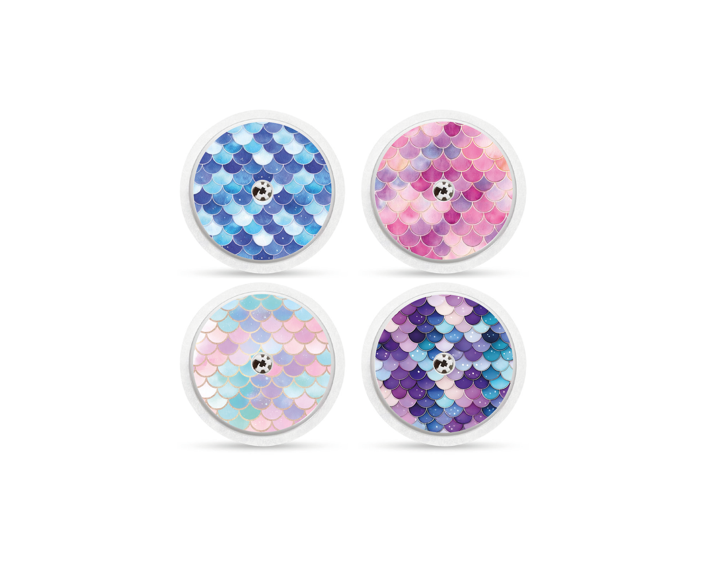 "Mermaid Scales" - CGM Sensor Stickers for Dexcom, Libre, Medtronic & Medtrum