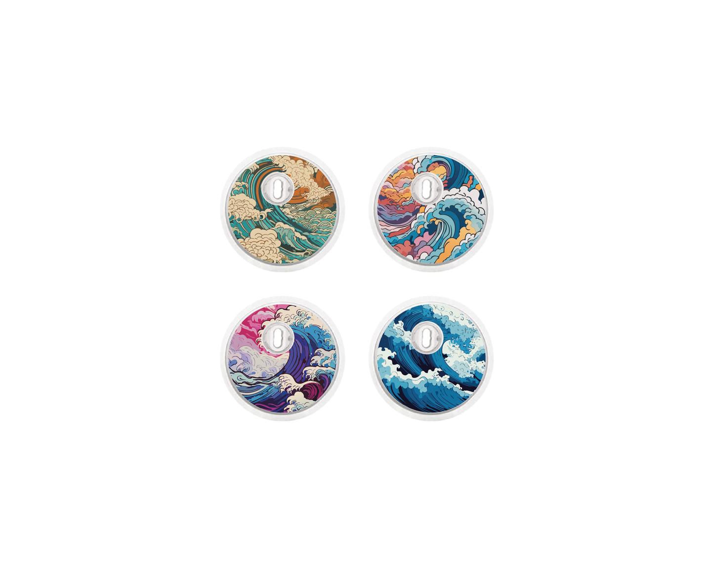 "Japanese Wave" - CGM Sensor Stickers for Dexcom, Libre, Medtronic & Medtrum