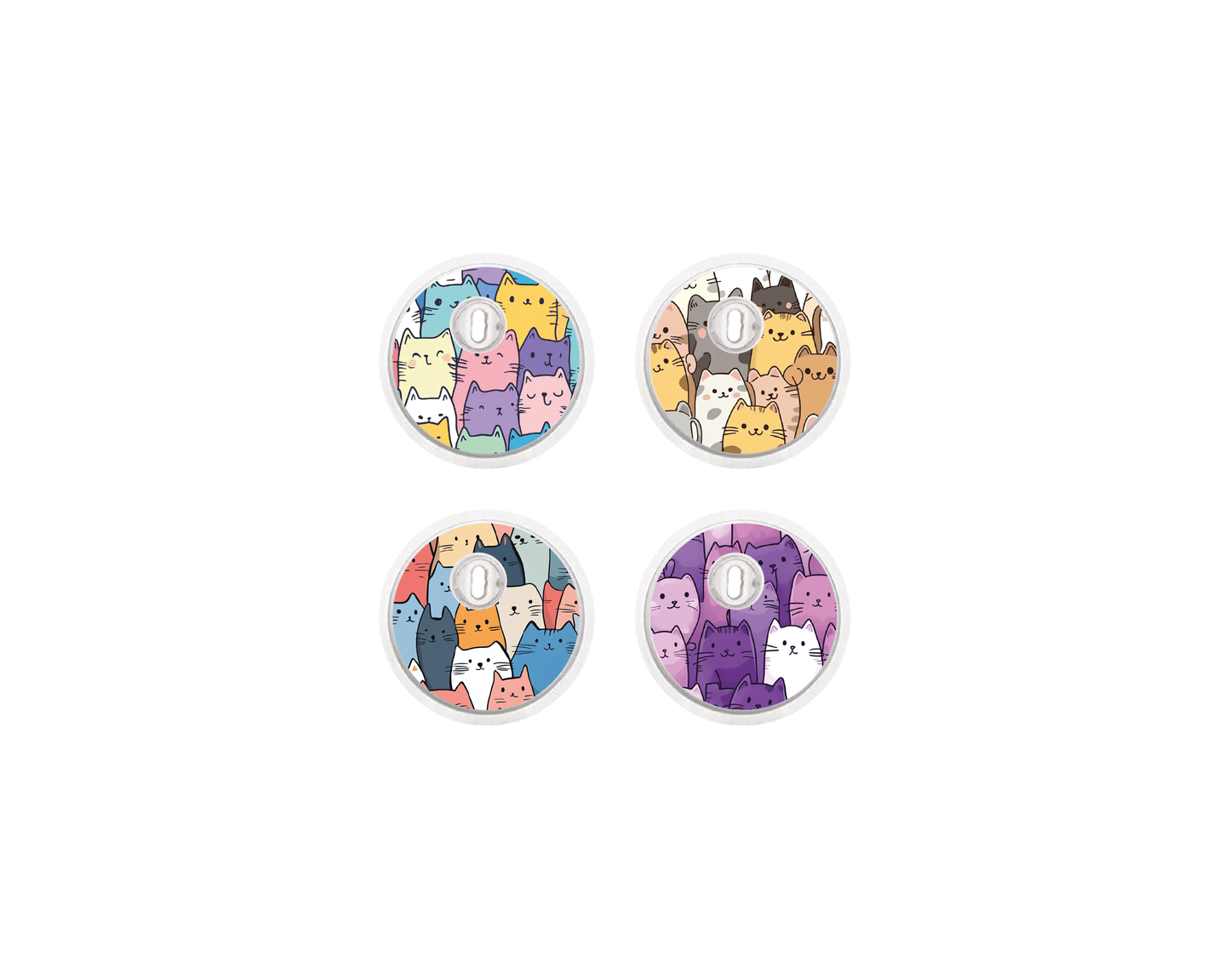 "Cat Crowd" - CGM Sensor Stickers for Dexcom, Libre, Medtronic & Medtrum