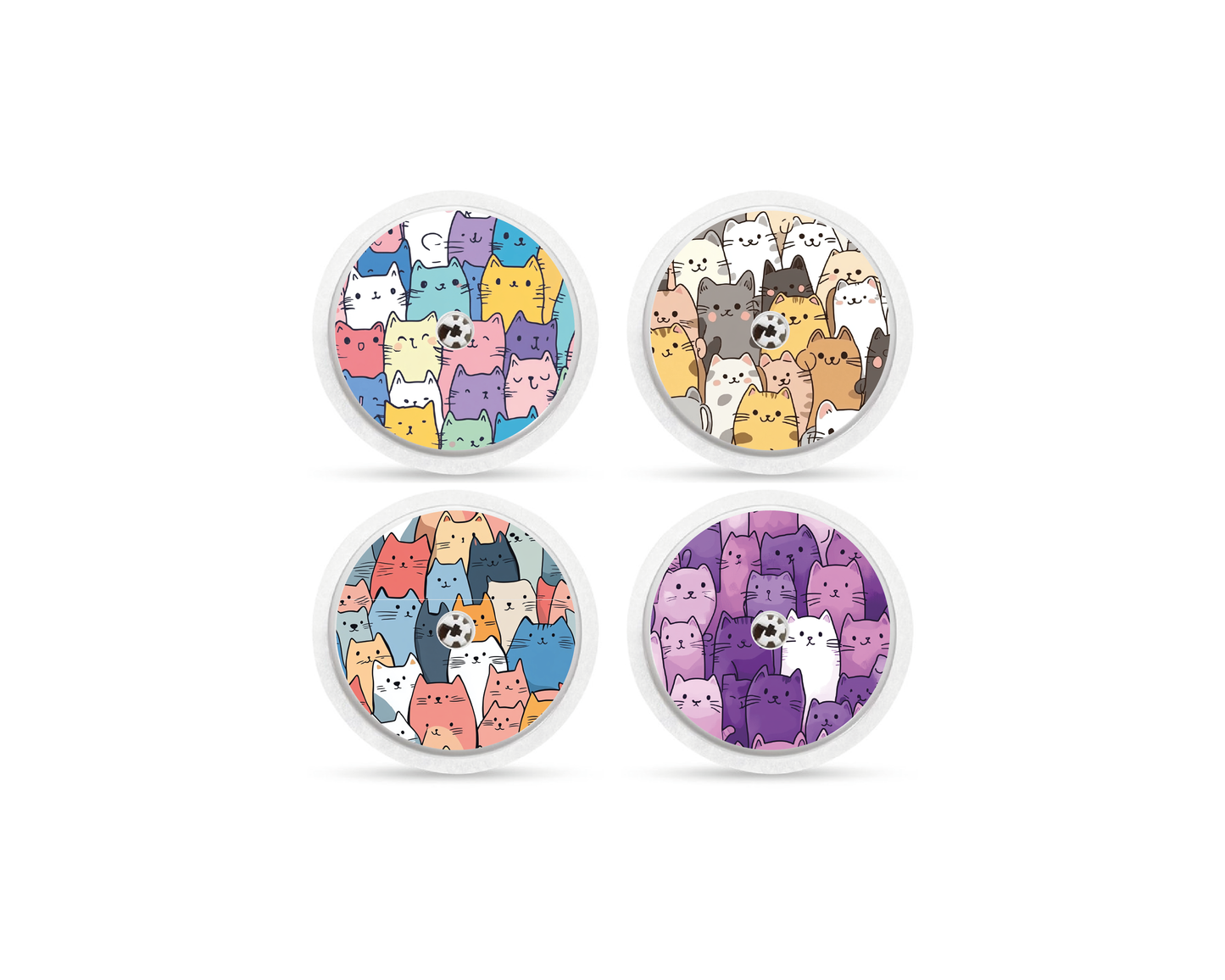 "Cat Crowd" - CGM Sensor Stickers for Dexcom, Libre, Medtronic & Medtrum