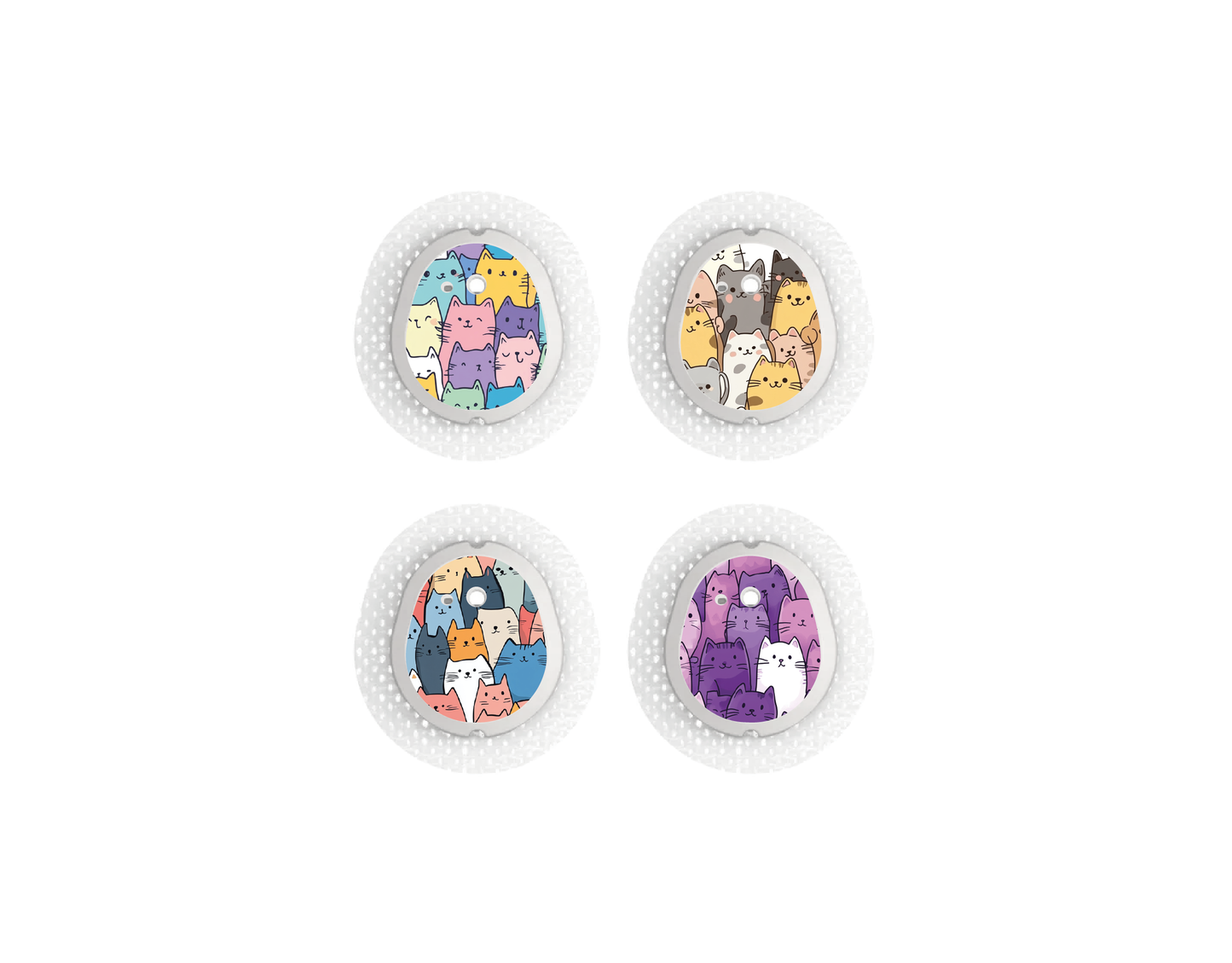 "Cat Crowd" - CGM Sensor Stickers for Dexcom, Libre, Medtronic & Medtrum