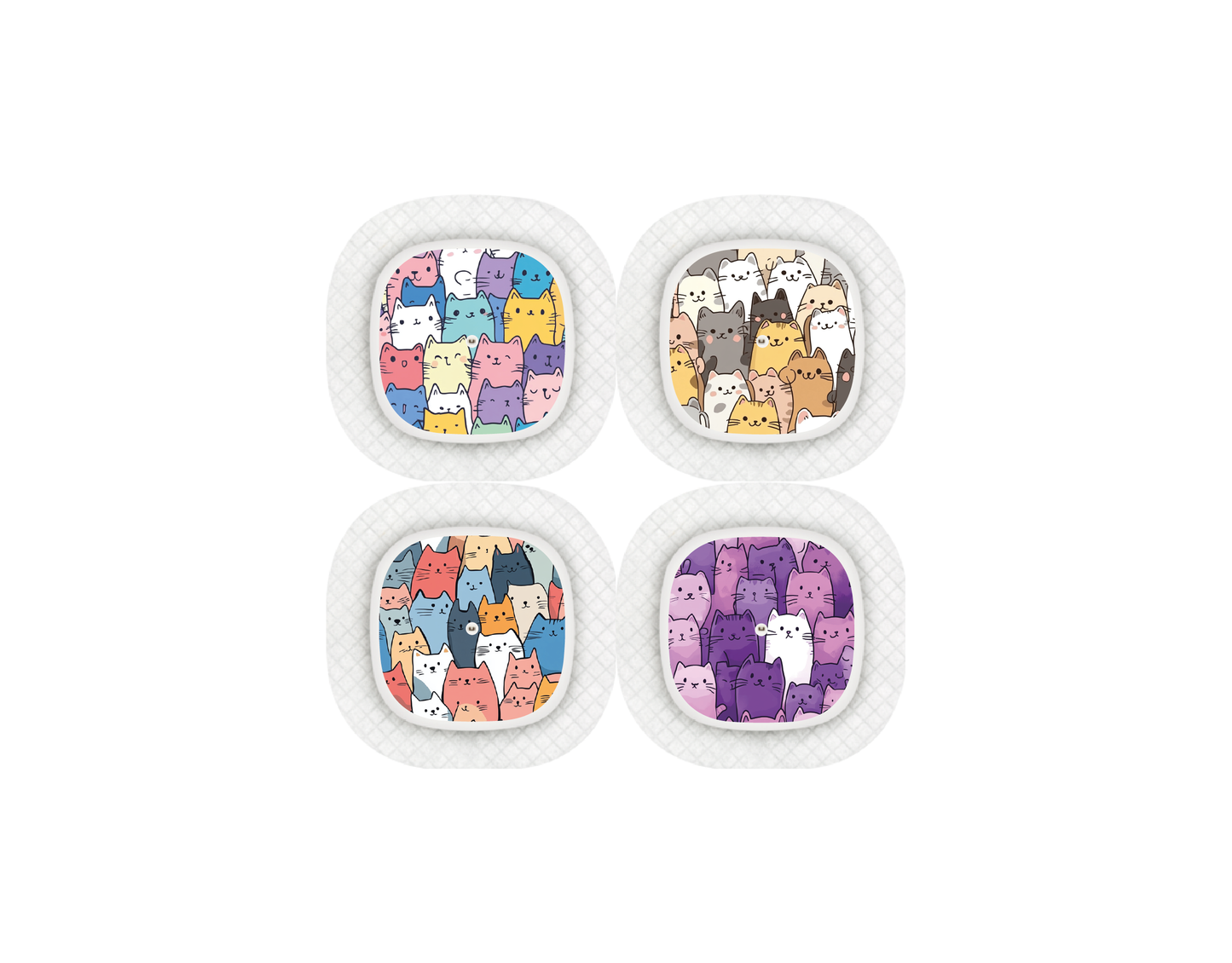 "Cat Crowd" - CGM Sensor Stickers for Dexcom, Libre, Medtronic & Medtrum