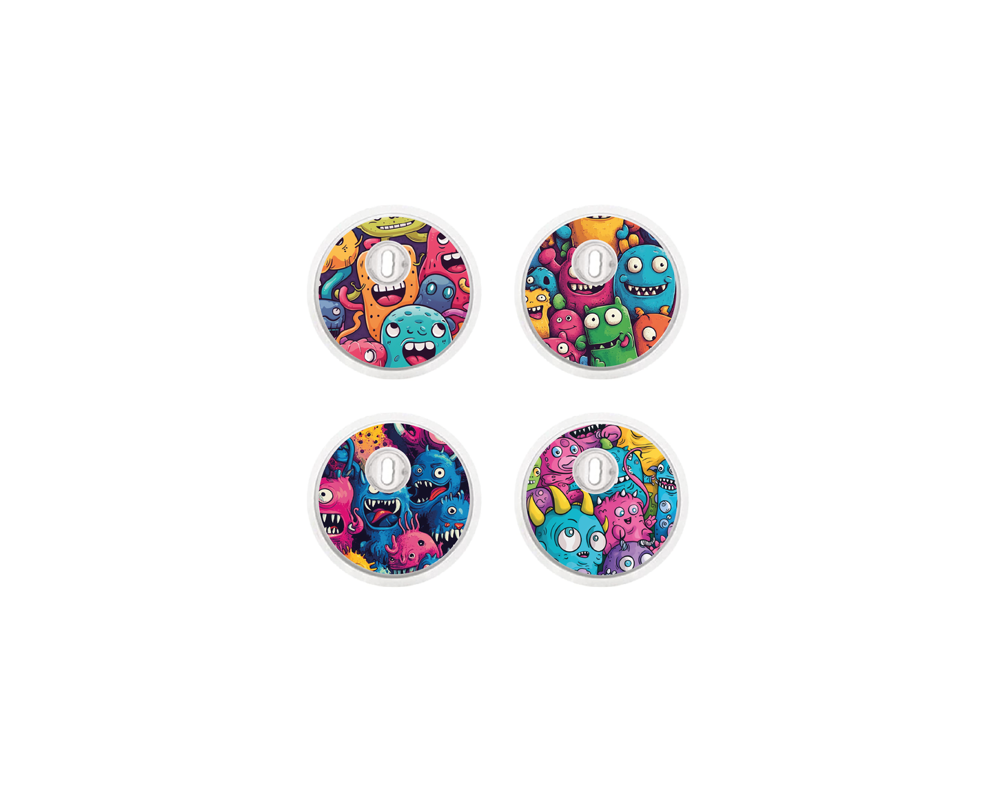 "Monster Mania" - CGM Sensor Stickers for Dexcom, Libre, Medtronic & Medtrum