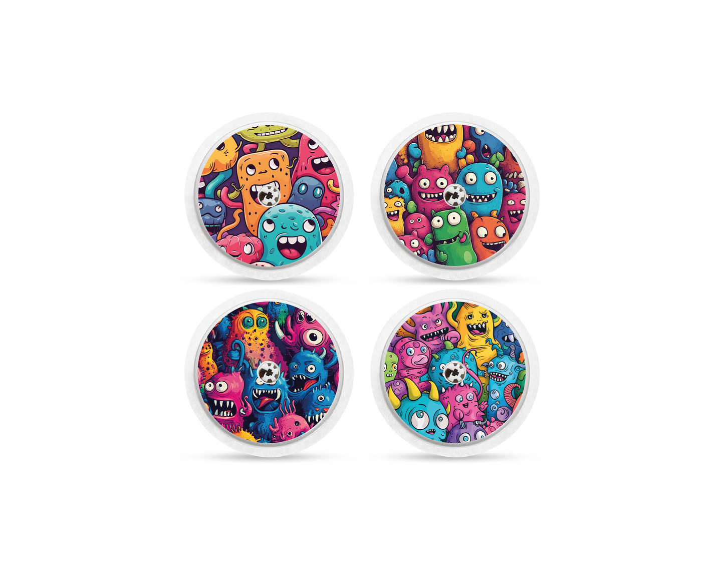 "Monster Mania" - CGM Sensor Stickers for Dexcom, Libre, Medtronic & Medtrum