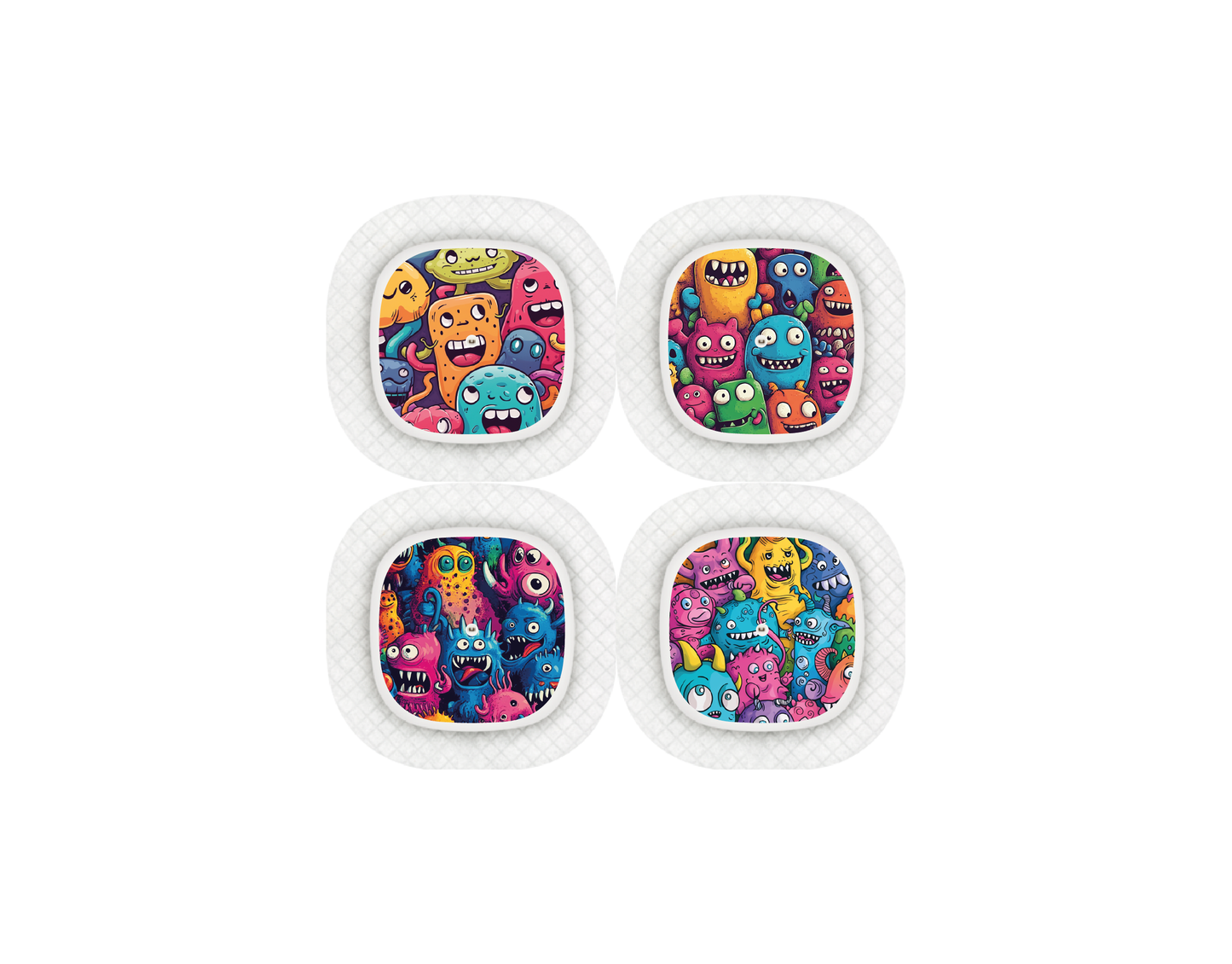 "Monster Mania" - CGM Sensor Stickers for Dexcom, Libre, Medtronic & Medtrum