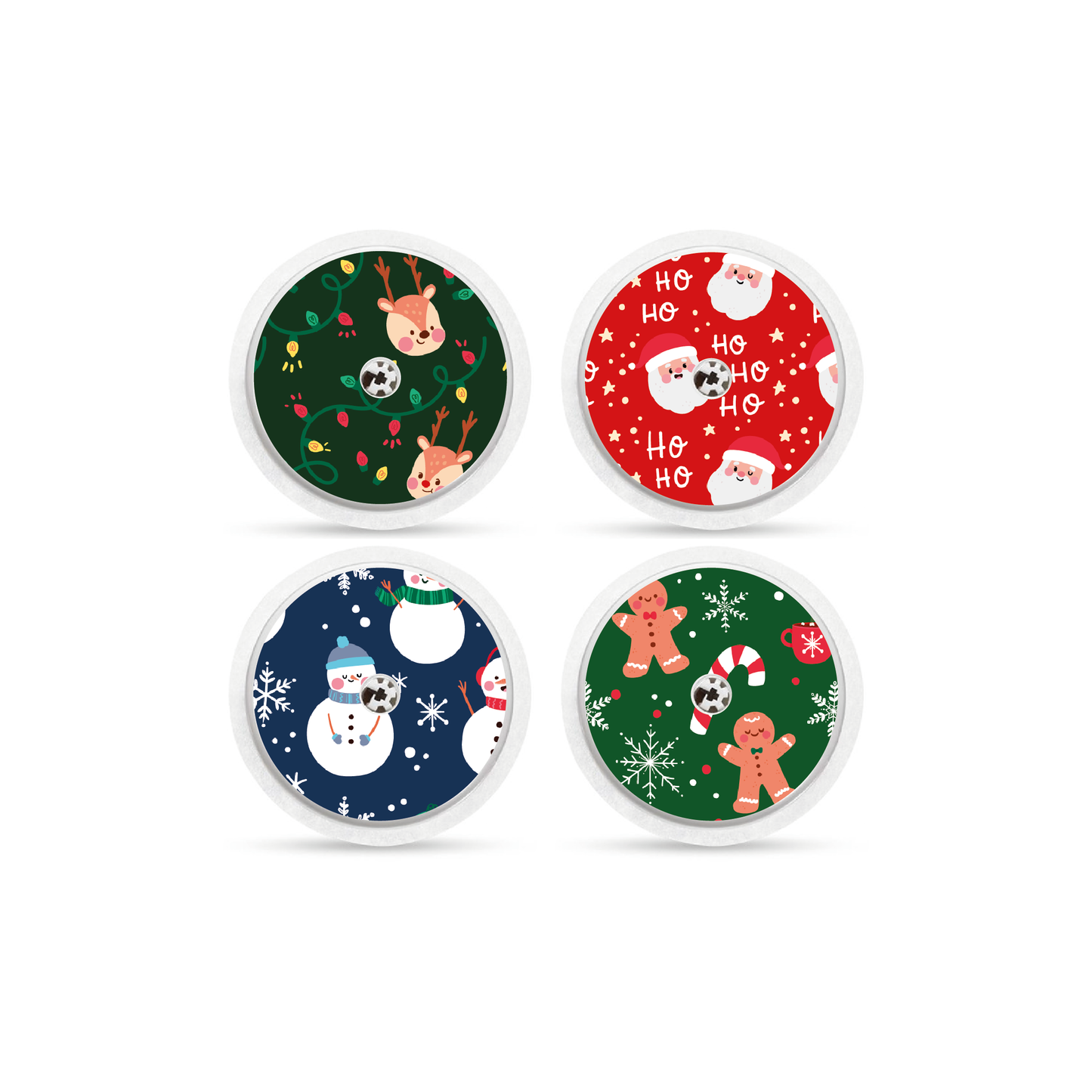 "Holiday Joy" - CGM Sensor Stickers for Dexcom, Libre, Medtronic & Medtrum