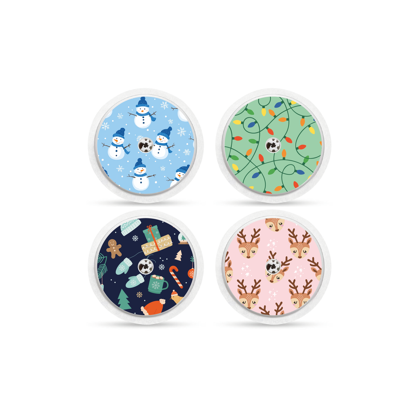 "Holly Jolly" - CGM Sensor Stickers for Dexcom, Libre, Medtronic & Medtrum