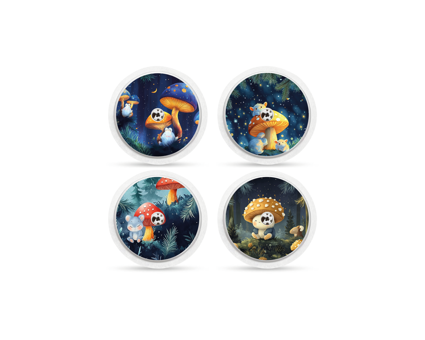 "Mushroom Magic" - CGM Sensor Stickers for Dexcom, Libre, Medtronic & Medtrum