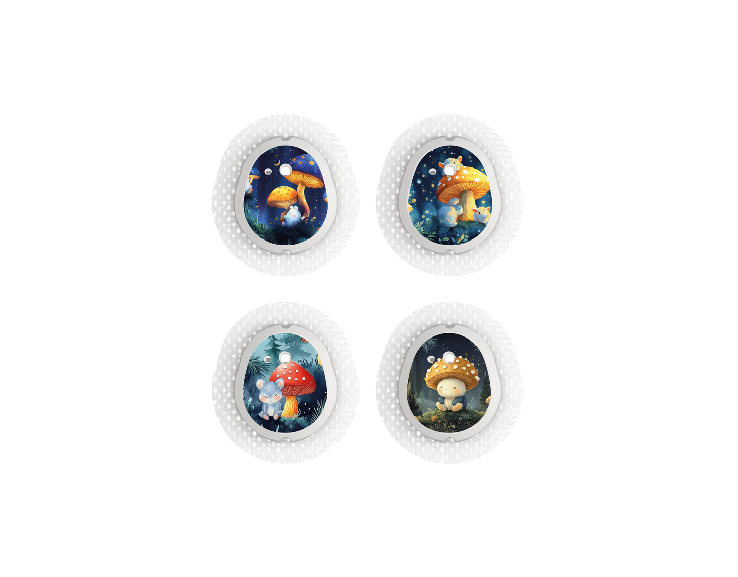 "Mushroom Magic" - CGM Sensor Stickers for Dexcom, Libre, Medtronic & Medtrum