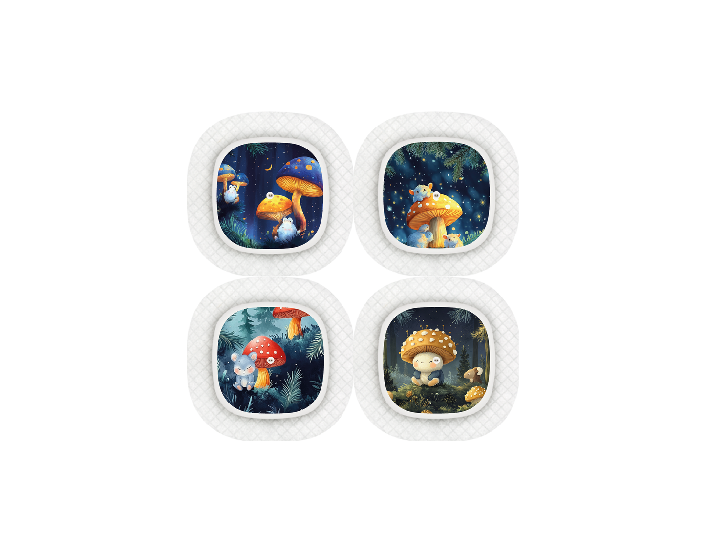 "Mushroom Magic" - CGM Sensor Stickers for Dexcom, Libre, Medtronic & Medtrum