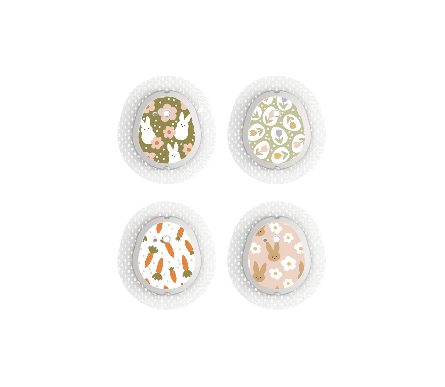 "Bunny Bloom" - CGM Sensor Stickers for Dexcom, Libre, Medtronic & Medtrum
