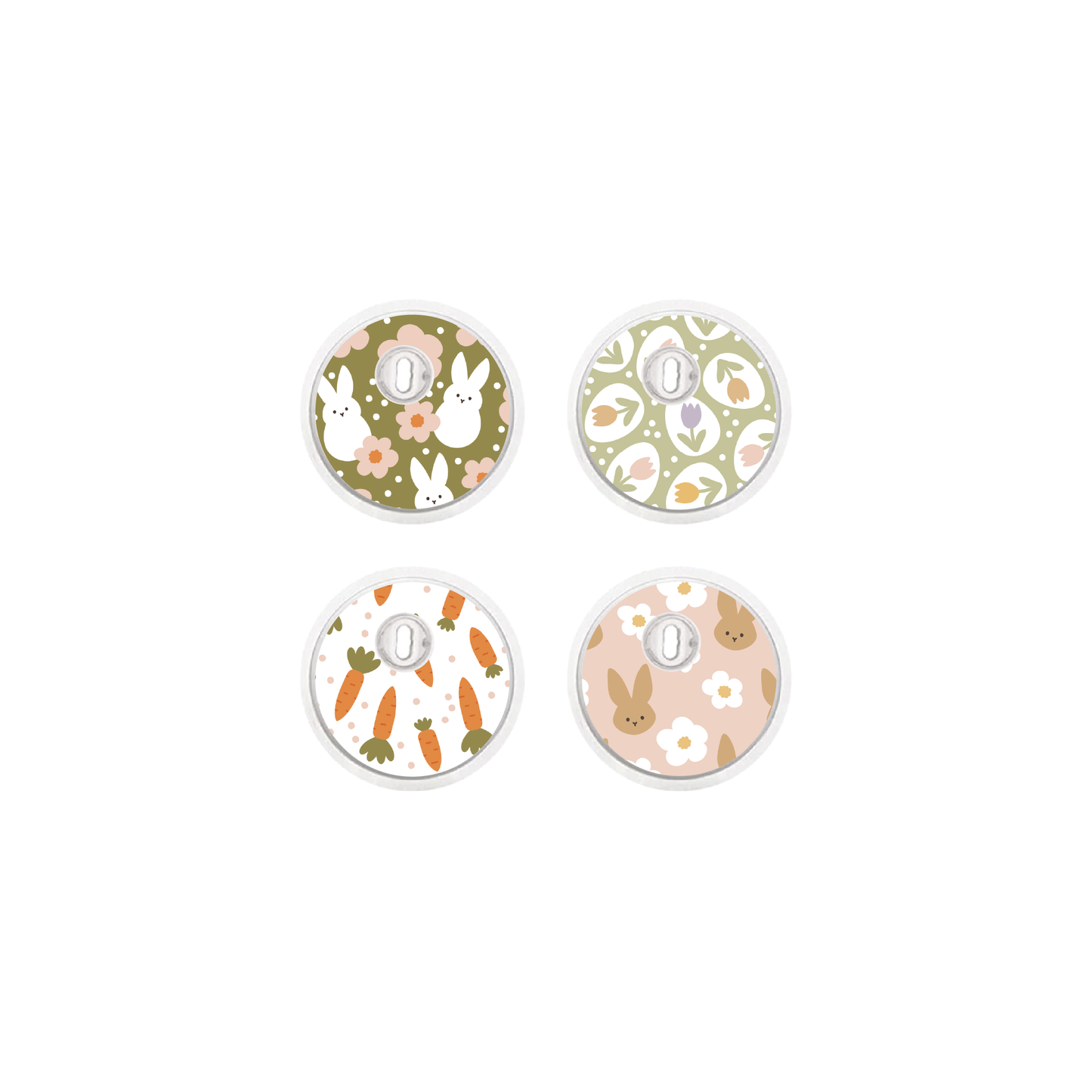 "Bunny Bloom" - CGM Sensor Stickers for Dexcom, Libre, Medtronic & Medtrum
