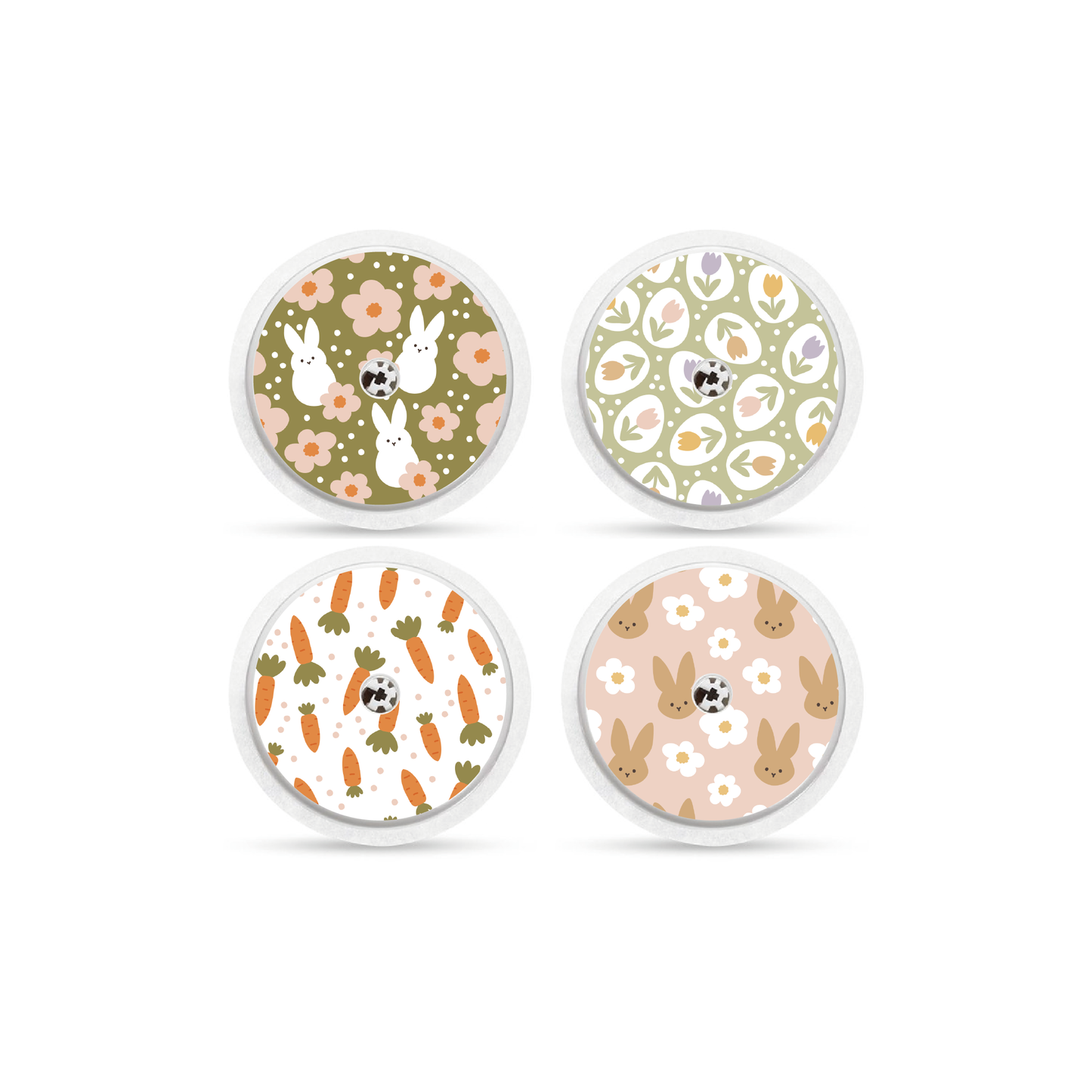 "Bunny Bloom" - CGM Sensor Stickers for Dexcom, Libre, Medtronic & Medtrum