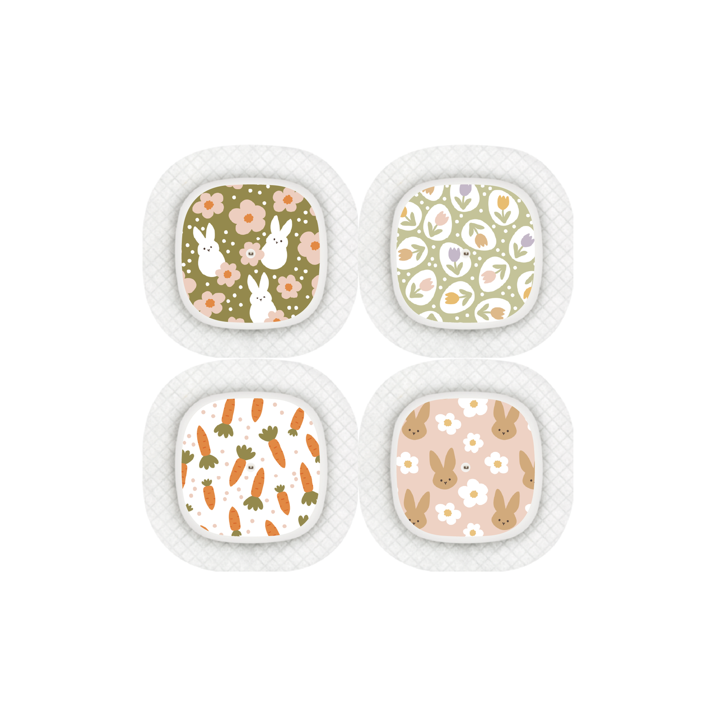 "Bunny Bloom" - CGM Sensor Stickers for Dexcom, Libre, Medtronic & Medtrum
