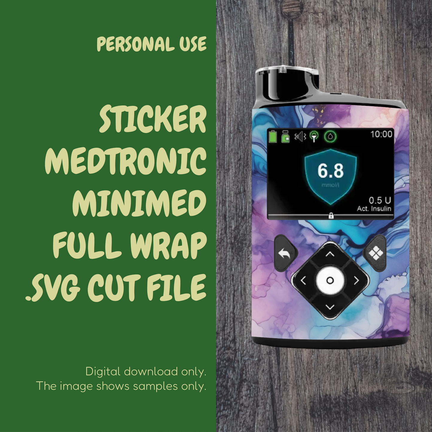 Medtronic Minimed full wrap sticker SVG cut file