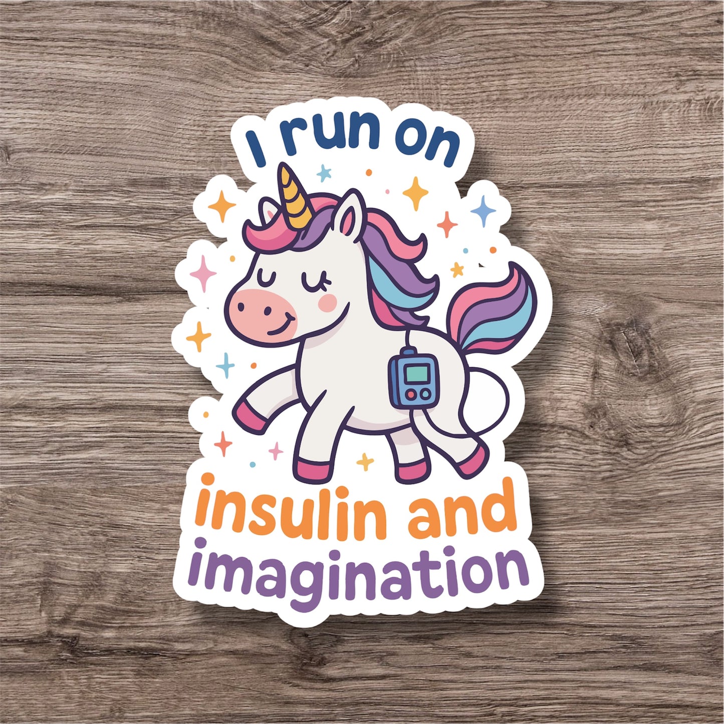 Type 1 diabetes unicorn insulin pump personal sticker
