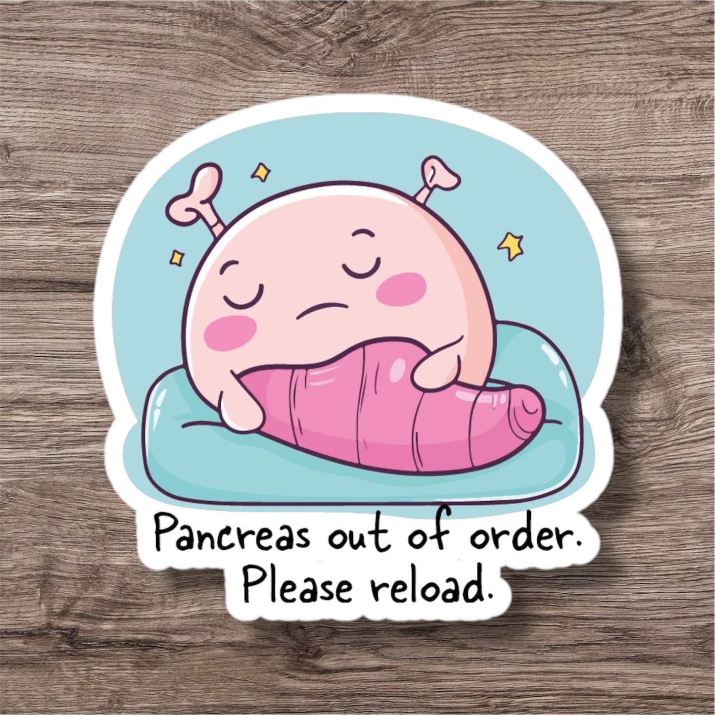 Type 1 diabetes pancreas dysfunction chronic disease personal sticker