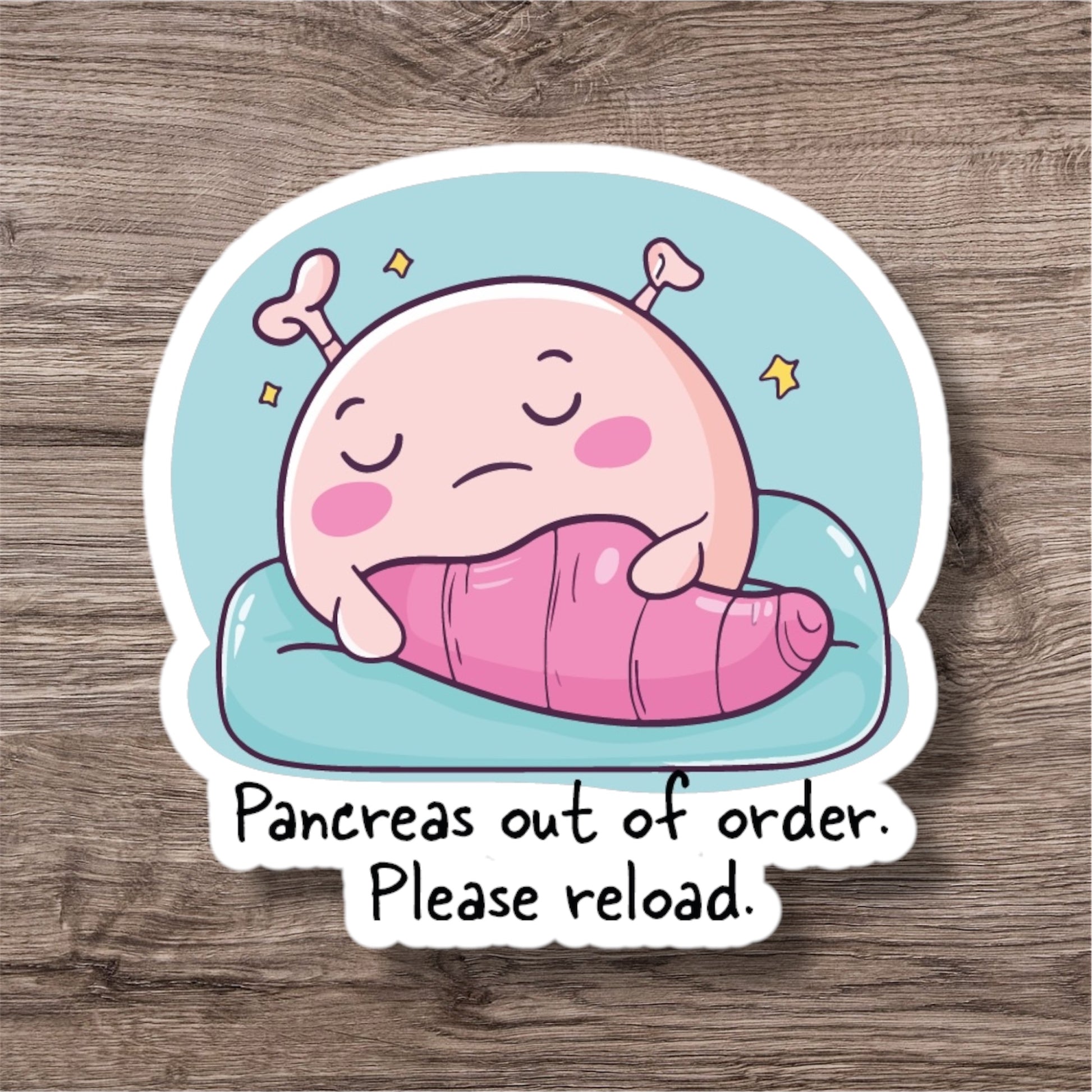 Type 1 diabetes pancreas dysfunction chronic disease personal sticker