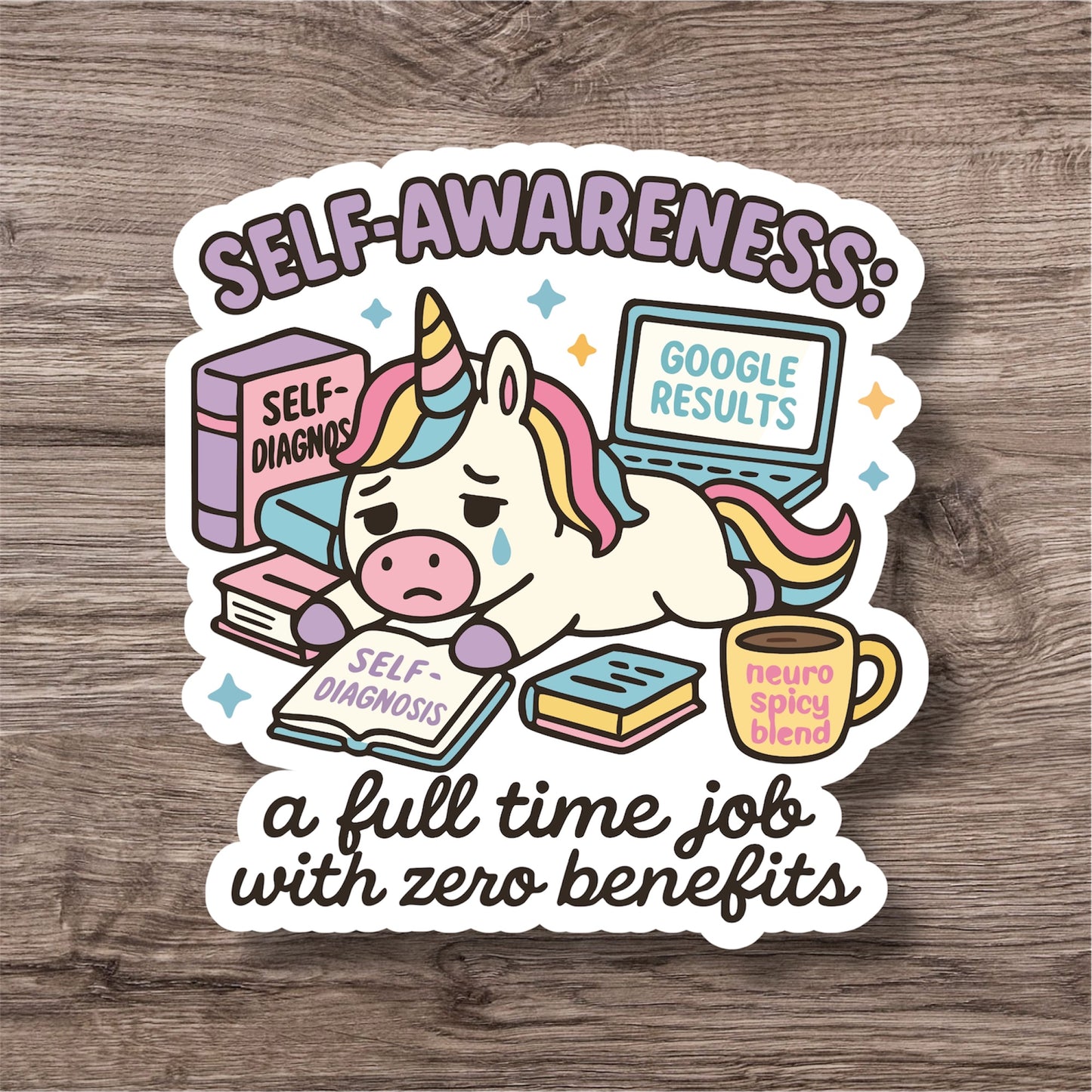"Self-awareness” – Quirky Neurodiversity sticker for ADHD & Autistic brains
