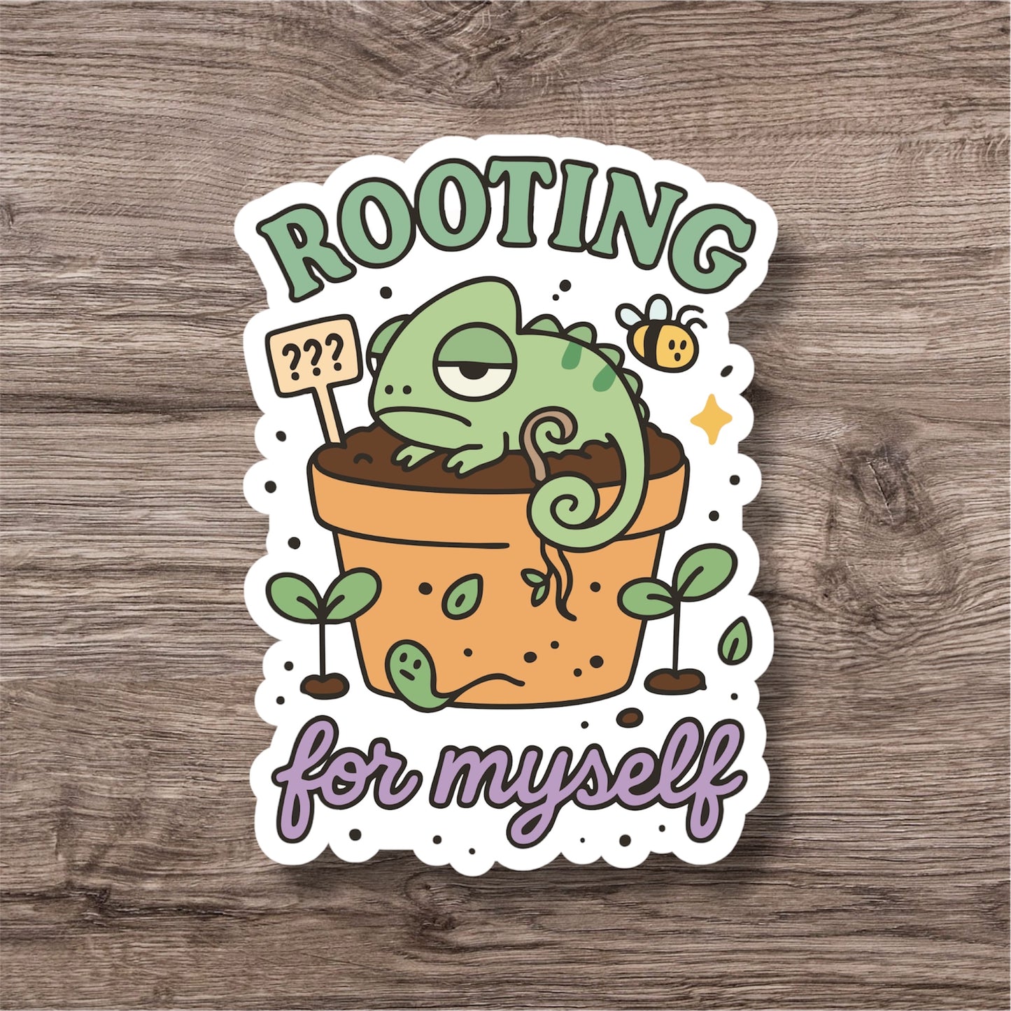 "Rooting for myself” – Quirky Neurodiversity sticker for ADHD & Autistic brains