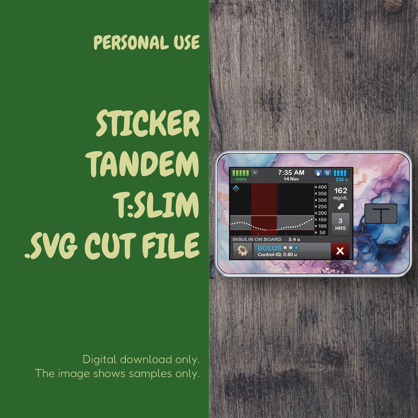 Insulin pump Tandem tslim SVG cut file sticker