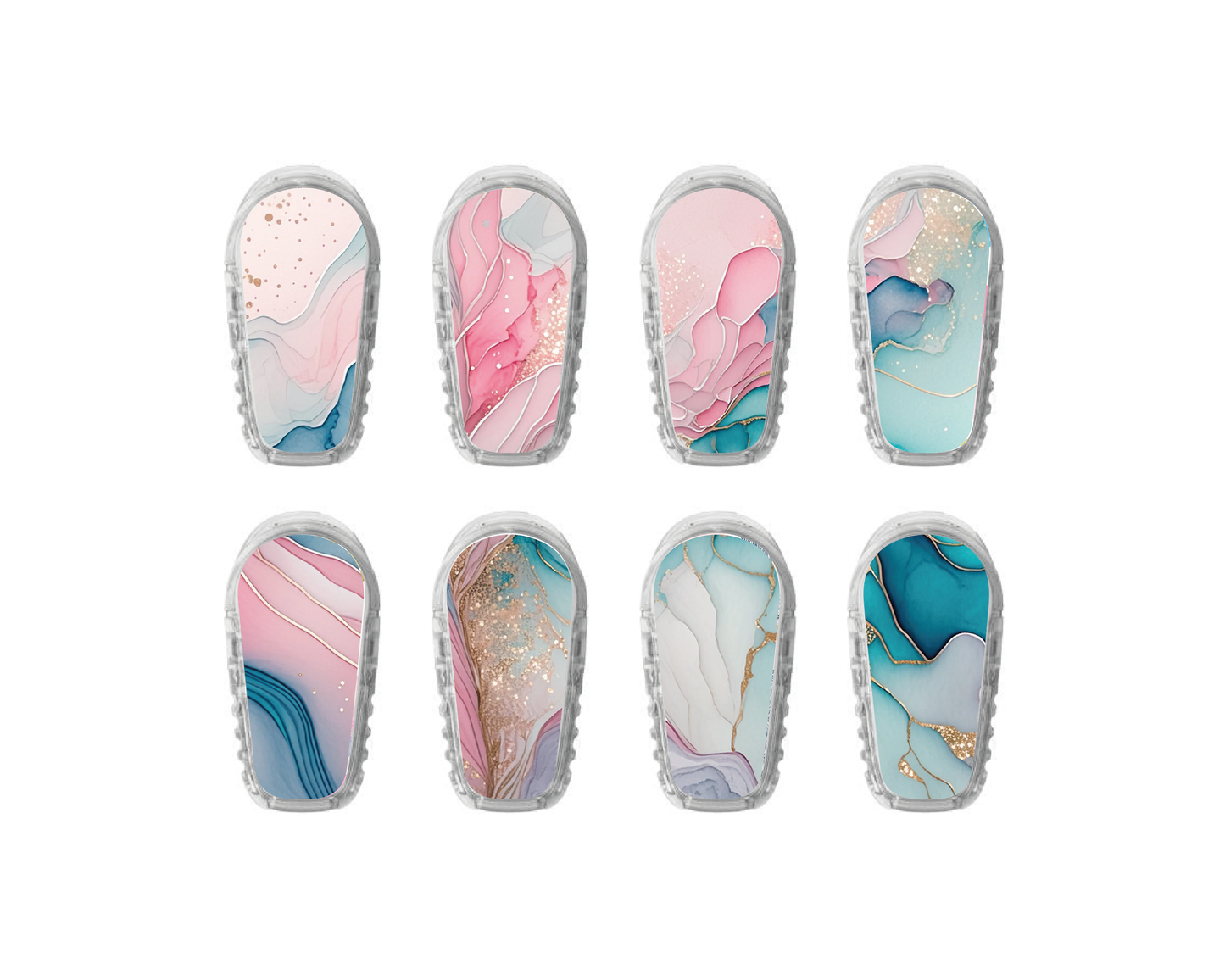 "Aqua Blush" - CGM Sensor Stickers for Dexcom, Libre, Medtronic & Medtrum