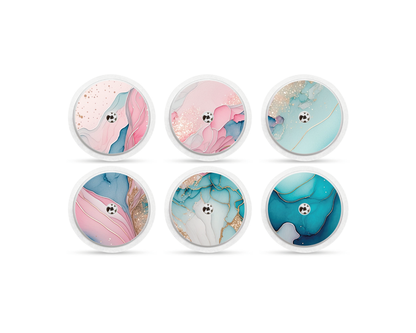 "Aqua Blush" - CGM Sensor Stickers for Dexcom, Libre, Medtronic & Medtrum