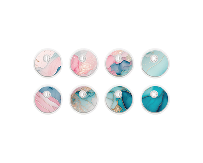 "Aqua Blush" - CGM Sensor Stickers for Dexcom, Libre, Medtronic & Medtrum