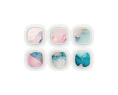 "Aqua Blush" - CGM Sensor Stickers for Dexcom, Libre, Medtronic & Medtrum