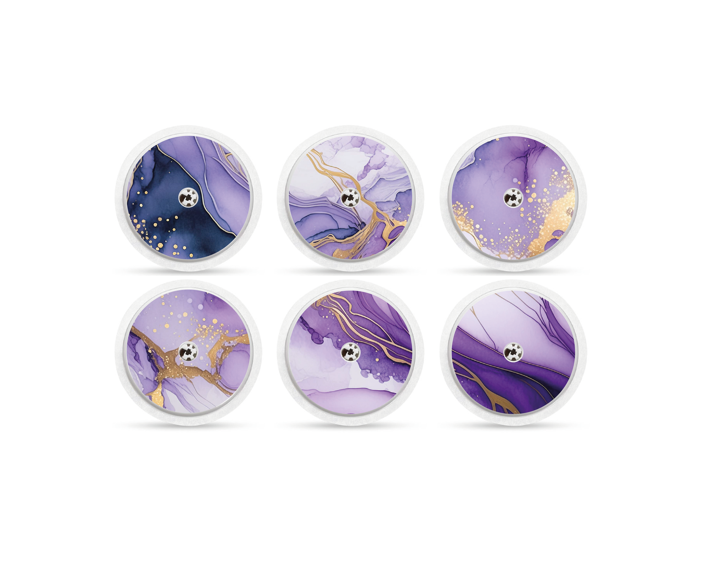 "Purple Flow" - CGM Sensor Stickers for Dexcom, Libre, Medtronic & Medtrum