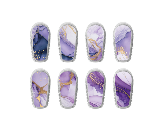 "Purple Flow" - CGM Sensor Stickers for Dexcom, Libre, Medtronic & Medtrum