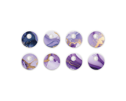 "Purple Flow" - CGM Sensor Stickers for Dexcom, Libre, Medtronic & Medtrum