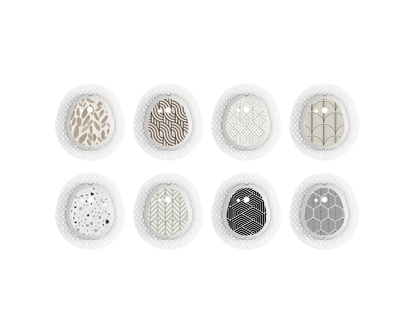 "Monochromatic" - CGM Sensor Stickers for Dexcom, Libre, Medtronic & Medtrum
